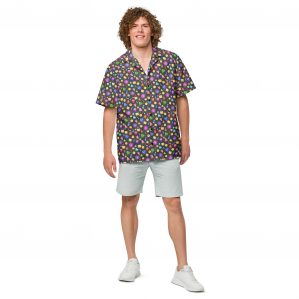 gray button-up shirt with game night print by Adventurer's Table
