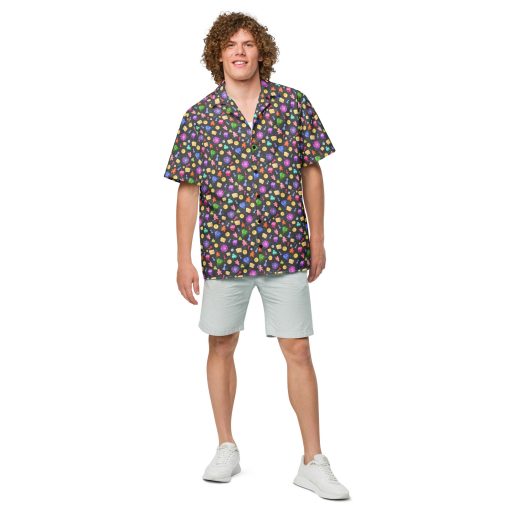 gray button-up shirt with game night print by Adventurer's Table