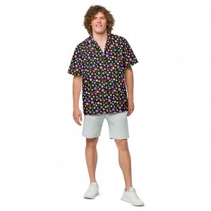black button-up shirt with game night print by Adventurer's Table