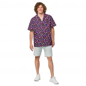 Purple Button-Up Shirt with Game Night Print by Adventurer's Table