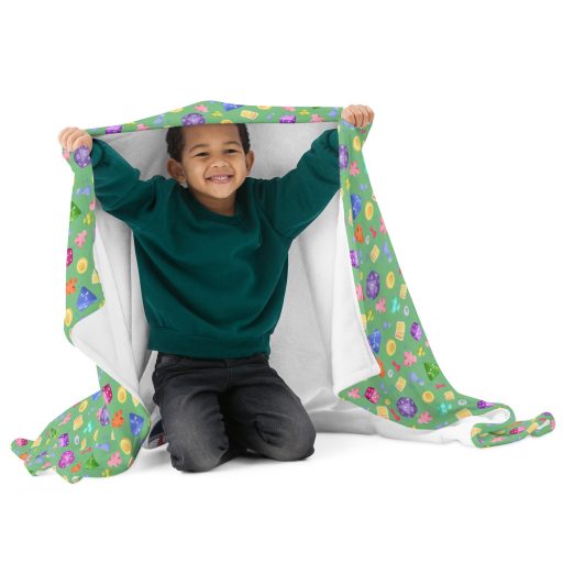 Green Game Night Throw Blanket