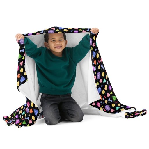 Black Game Night Throw Blanket